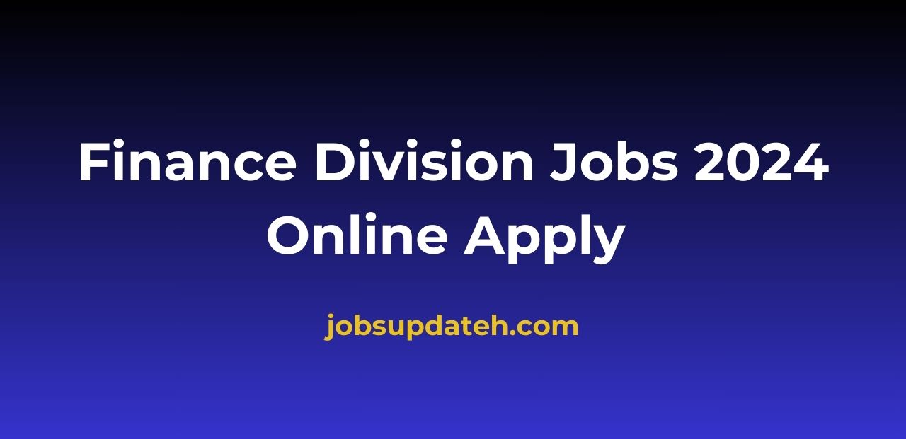 Finance Division Jobs 2024 Online Apply