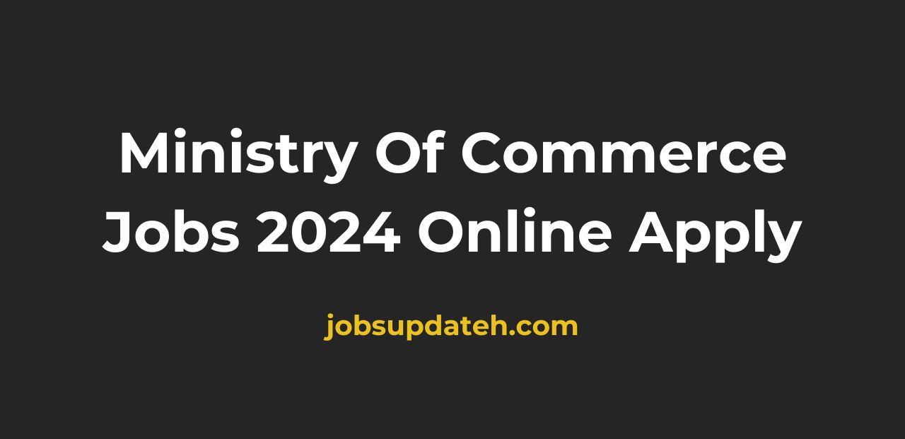 Ministry Of Commerce Jobs 2024 Online Apply